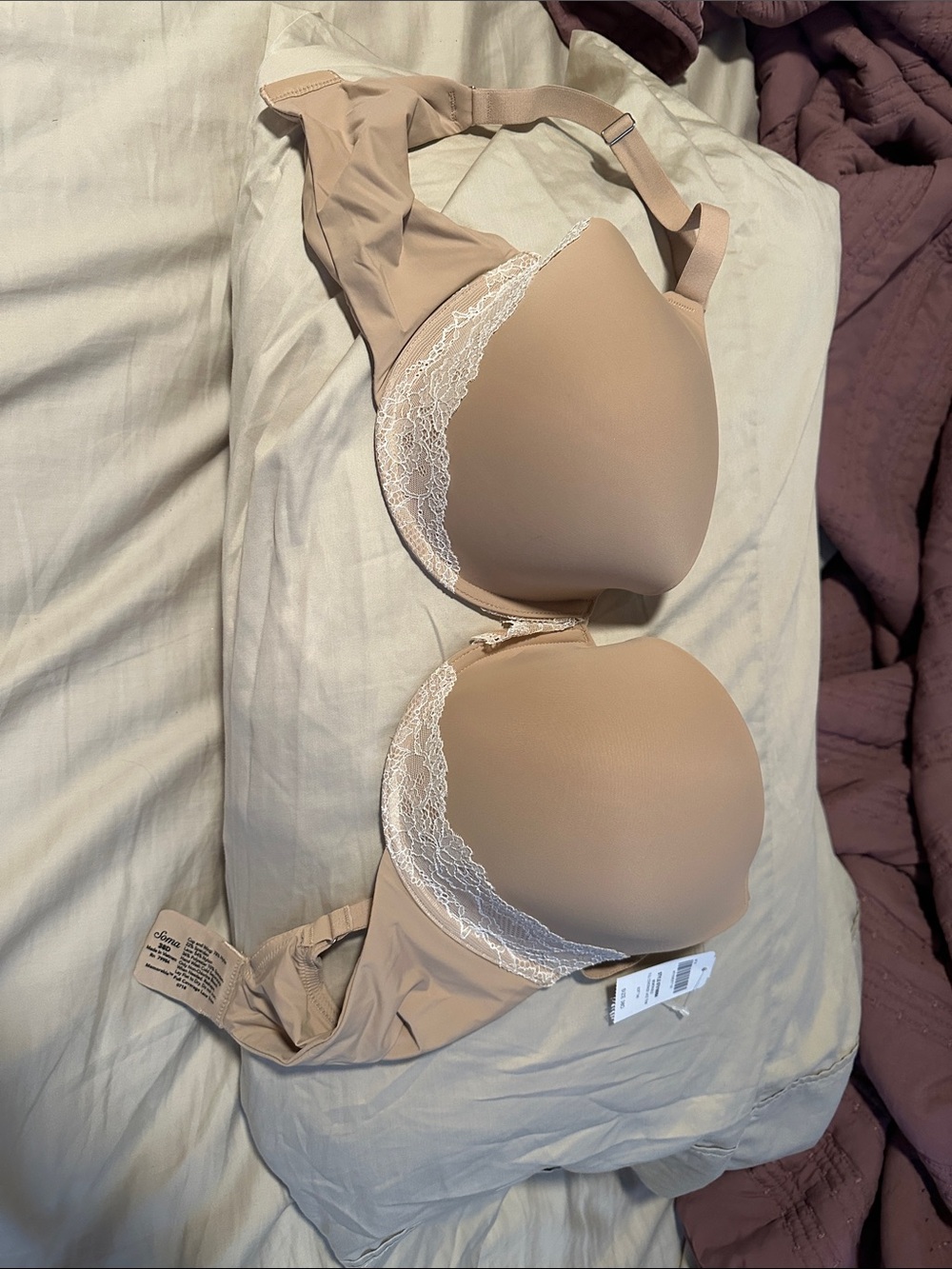 Soma Nude Lace-Trim T-Shirt Bra